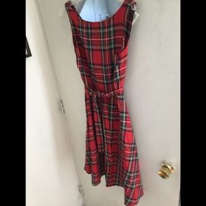 Plaid  midi dress,